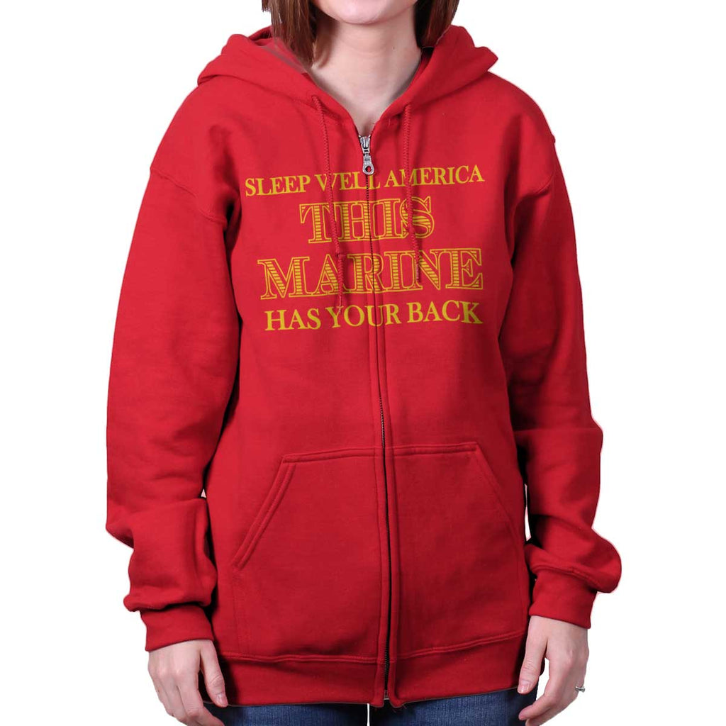Red|This Marine Zip Hoodie|Tactical Tees