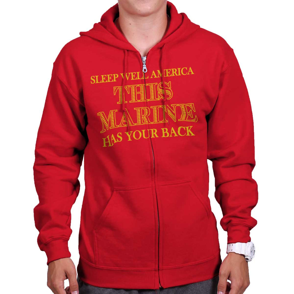 Red|This Marine Zip Hoodie|Tactical Tees