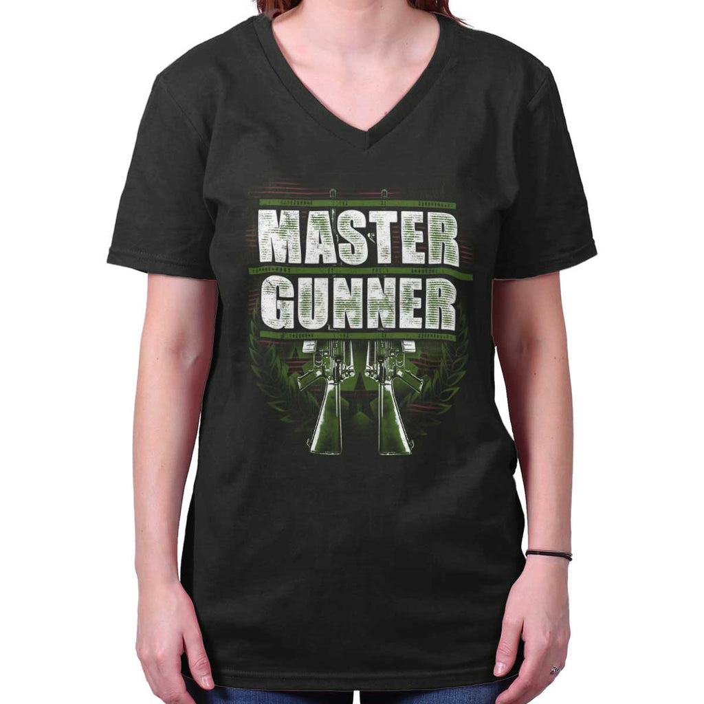 Black|Master Gunner V-Neck T-Shirt|Tactical Tees