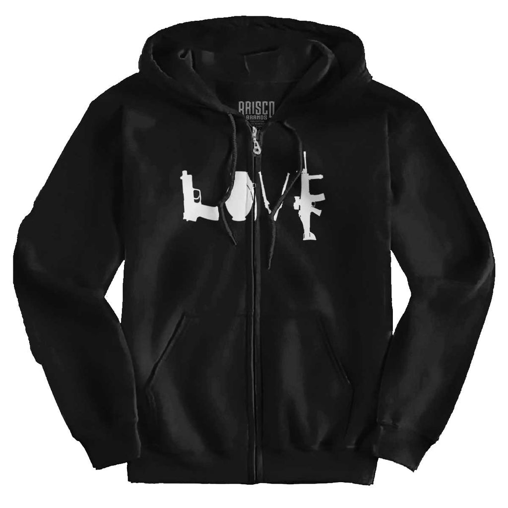 Black1|Gun Love Zip Hoodie|Tactical Tees