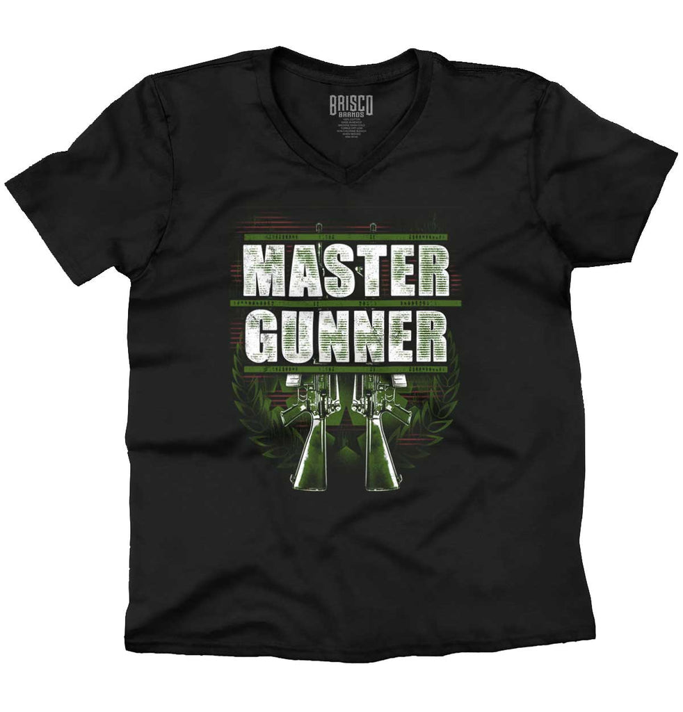 Black1|Master Gunner V-Neck T-Shirt|Tactical Tees