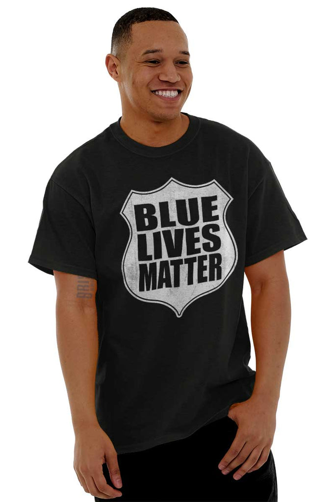 Male_Black2|Blue Lives Matter Shield T-Shirt|Tactical Tees