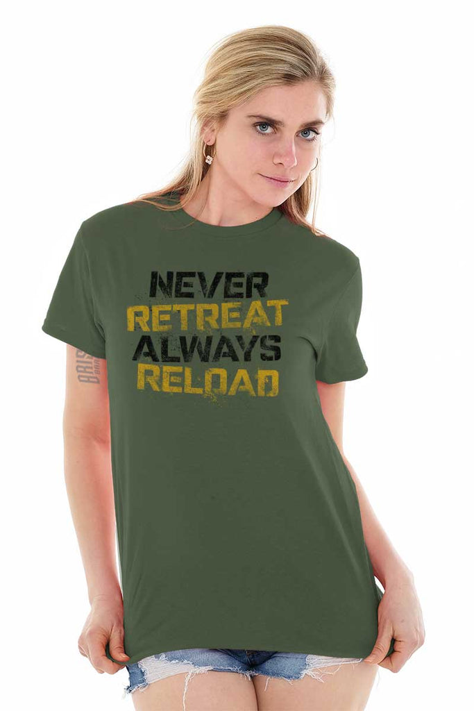 Female_MilitaryGreen2|Never retreat T-Shirt|Tactical Tees