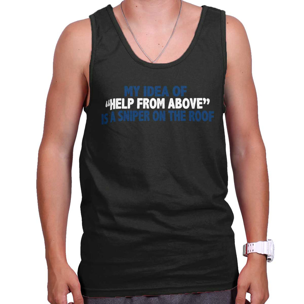 Black|Help From Above Tank Top|Tactical Tees
