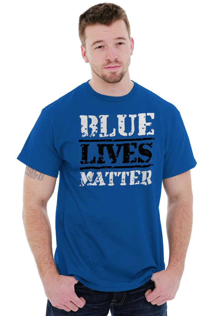 Male_Royal3|Blue Lives Matter Bold T-Shirt|Tactical Tees