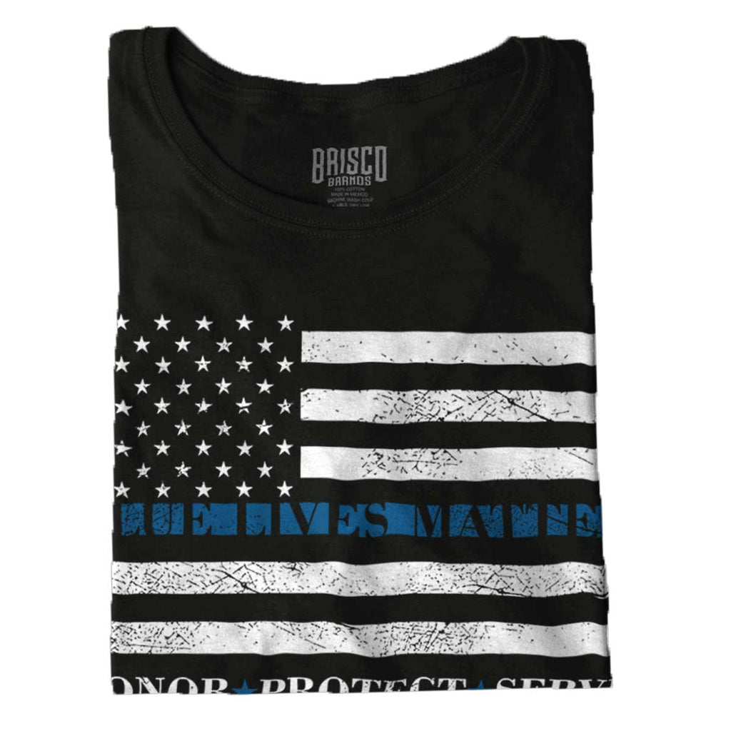Black|Blue Lives Matter Honor Ladies T-Shirt|Tactical Tees