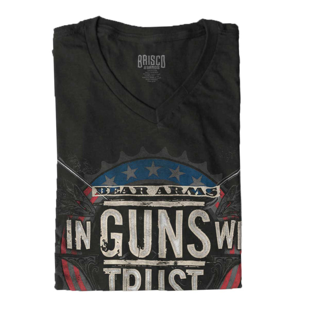 Black|In Guns We Trust V-Neck T-Shirt|Tactical Tees