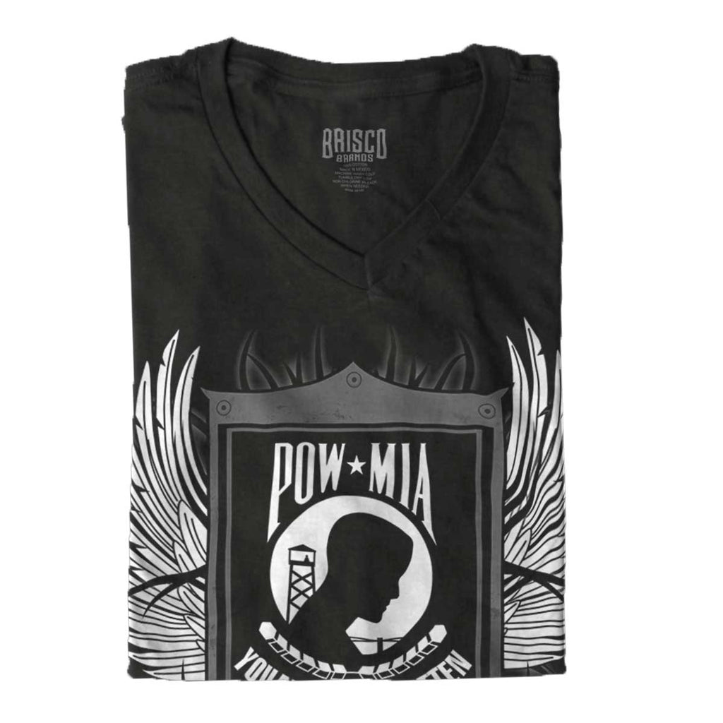 Black|POW MIA You Are Not Forgotten V-Neck T-Shirt|Tactical Tees