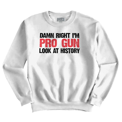 White|Pro Gun Crewneck Sweatshirt|Tactical Tees