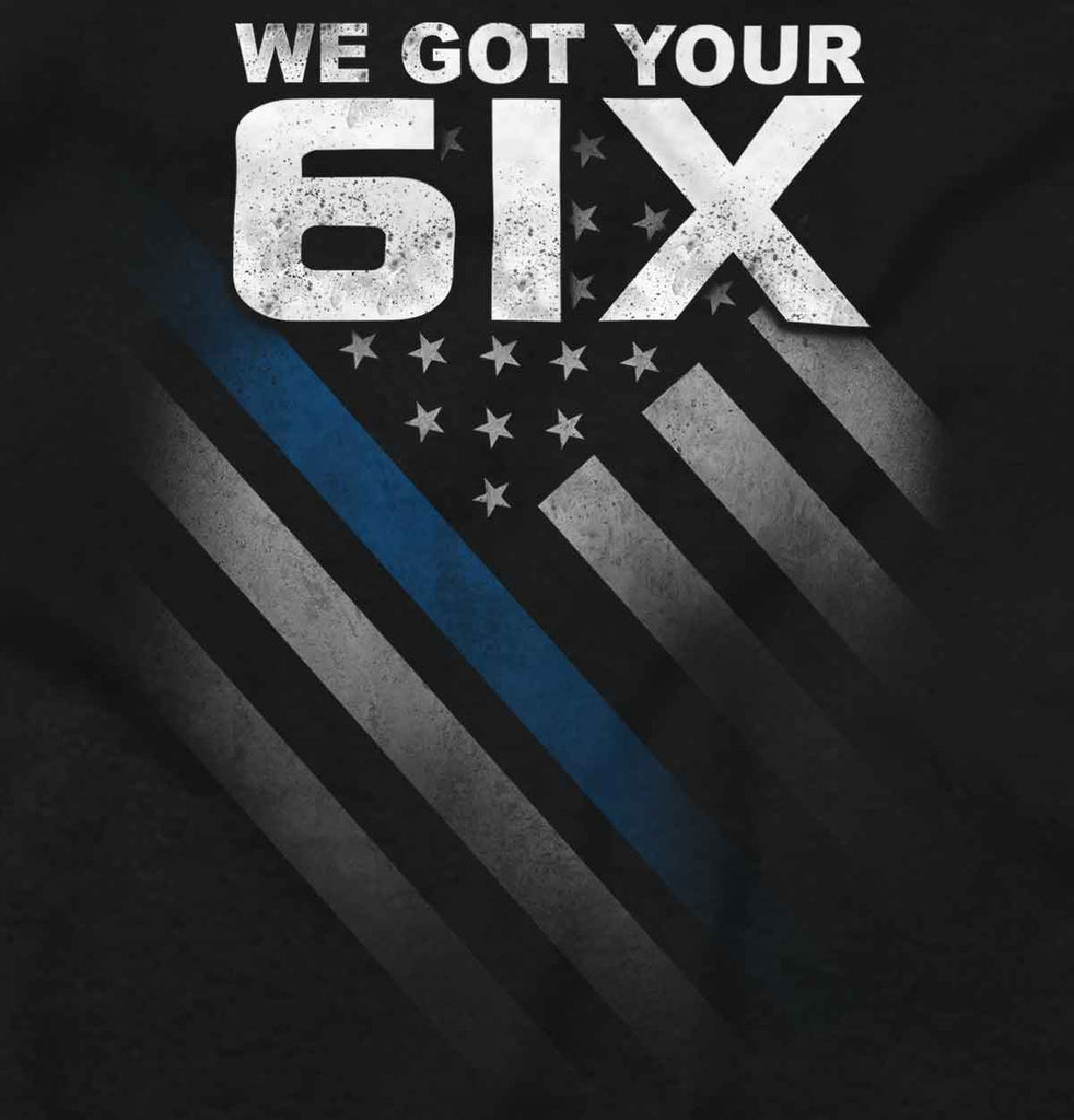 Black2|Blue Lives Matter 6 Junior Fit V-Neck T-Shirt|Tactical Tees