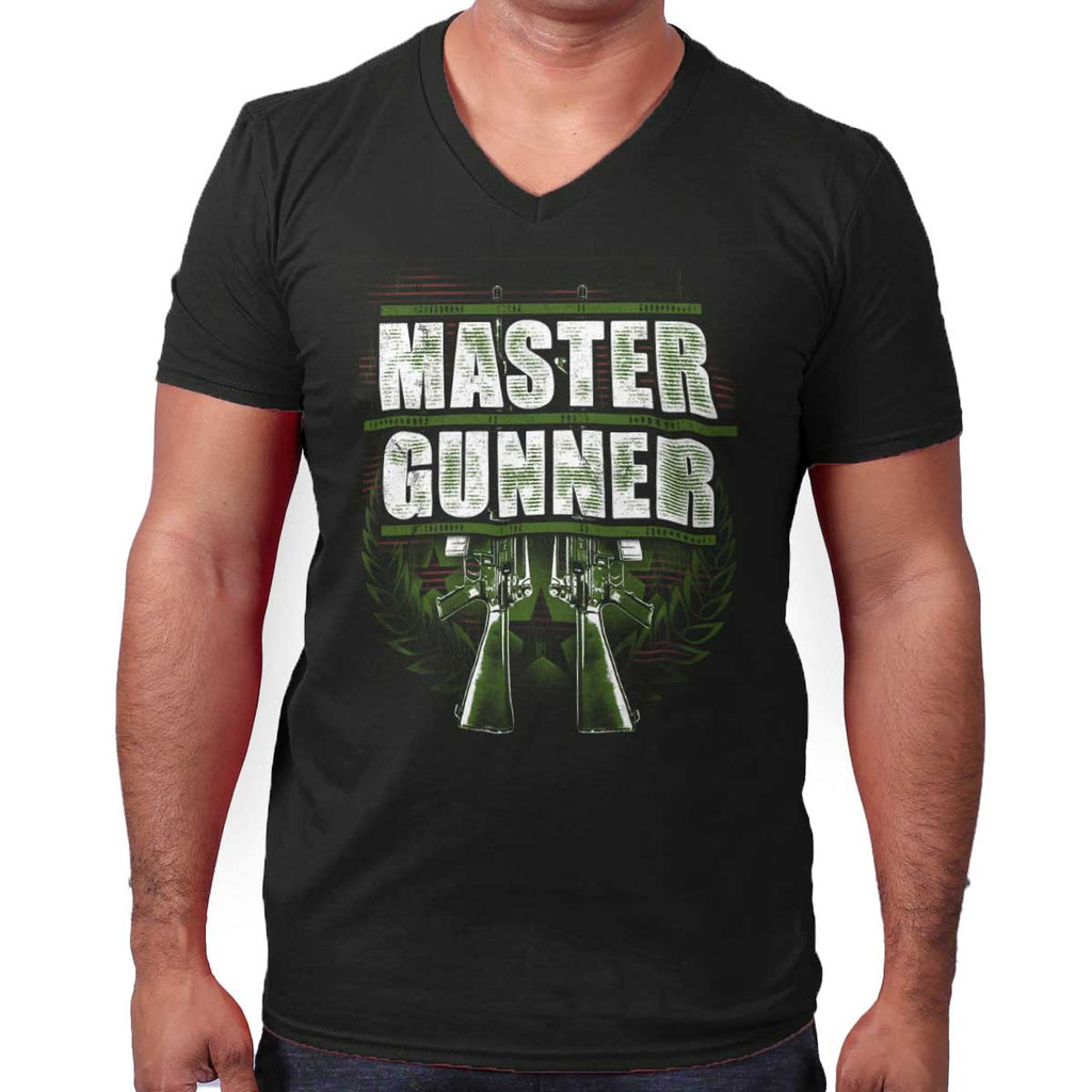 Black|Master Gunner V-Neck T-Shirt|Tactical Tees