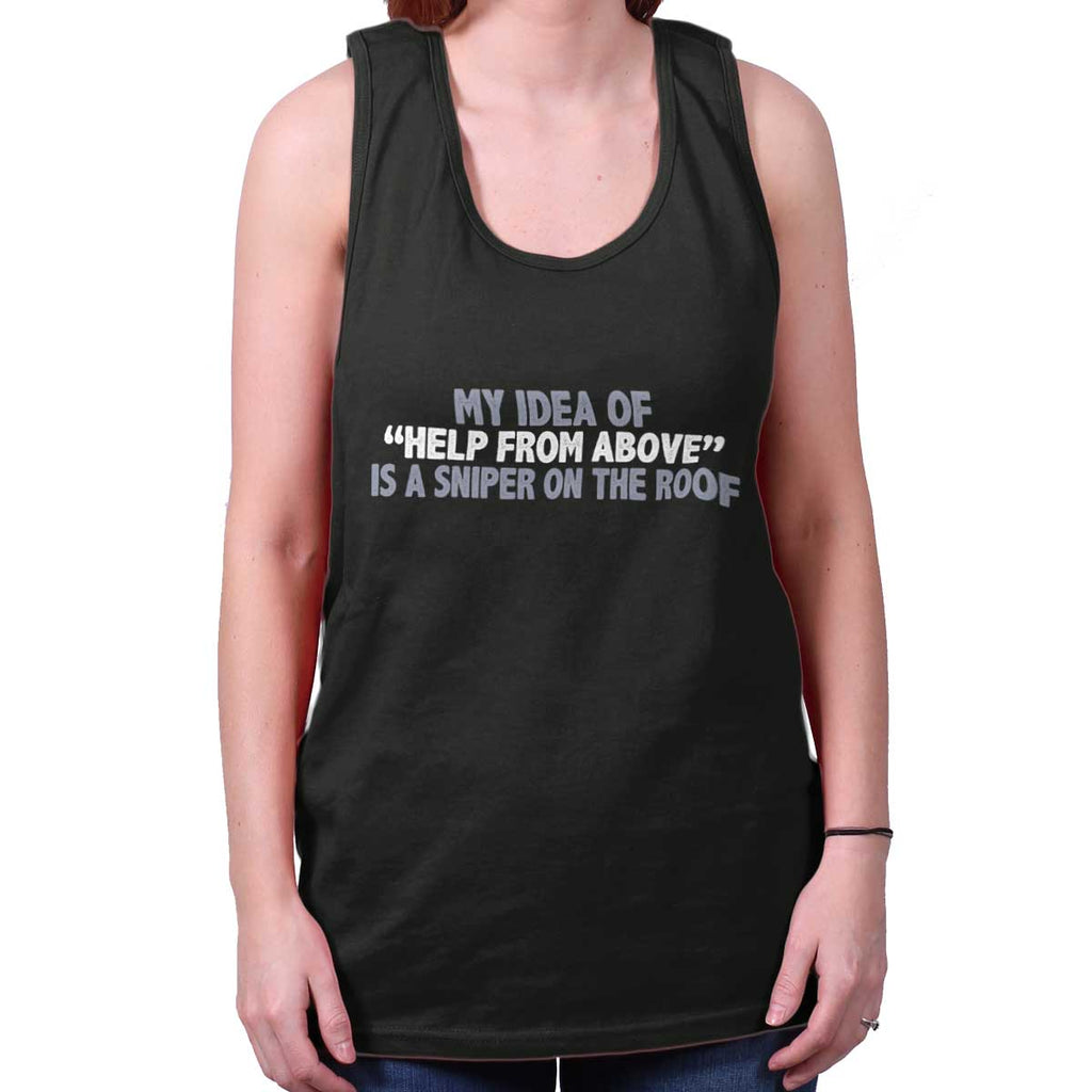 Black|Help From Above Tank Top|Tactical Tees