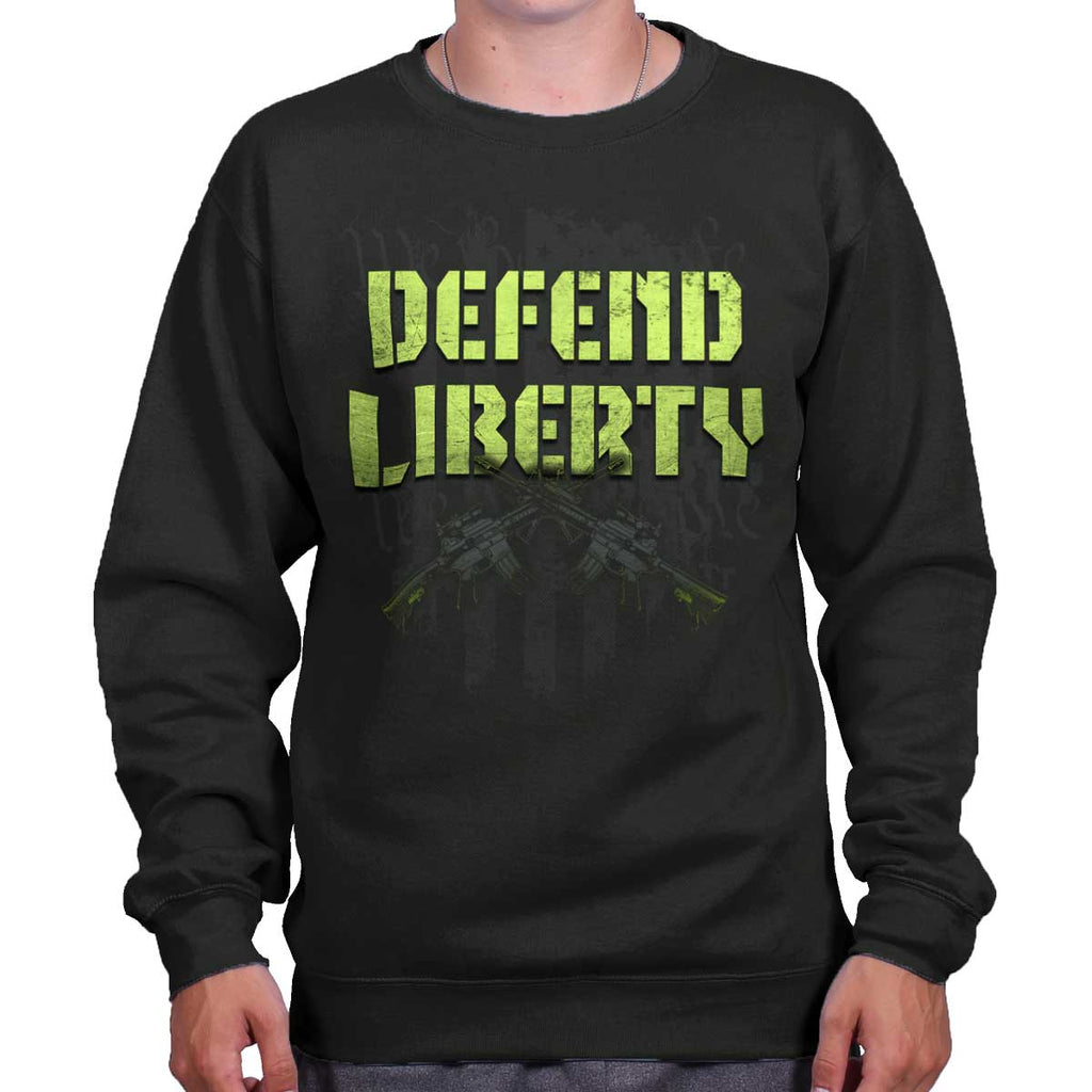 Black|Defend Liberty Crewneck Sweatshirt|Tactical Tees