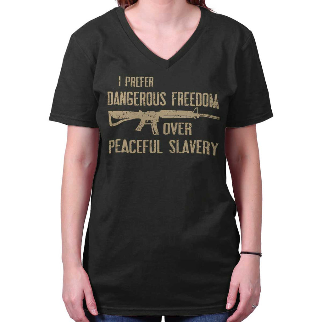 Black|Peaceful Slavery V-Neck T-Shirt|Tactical Tees