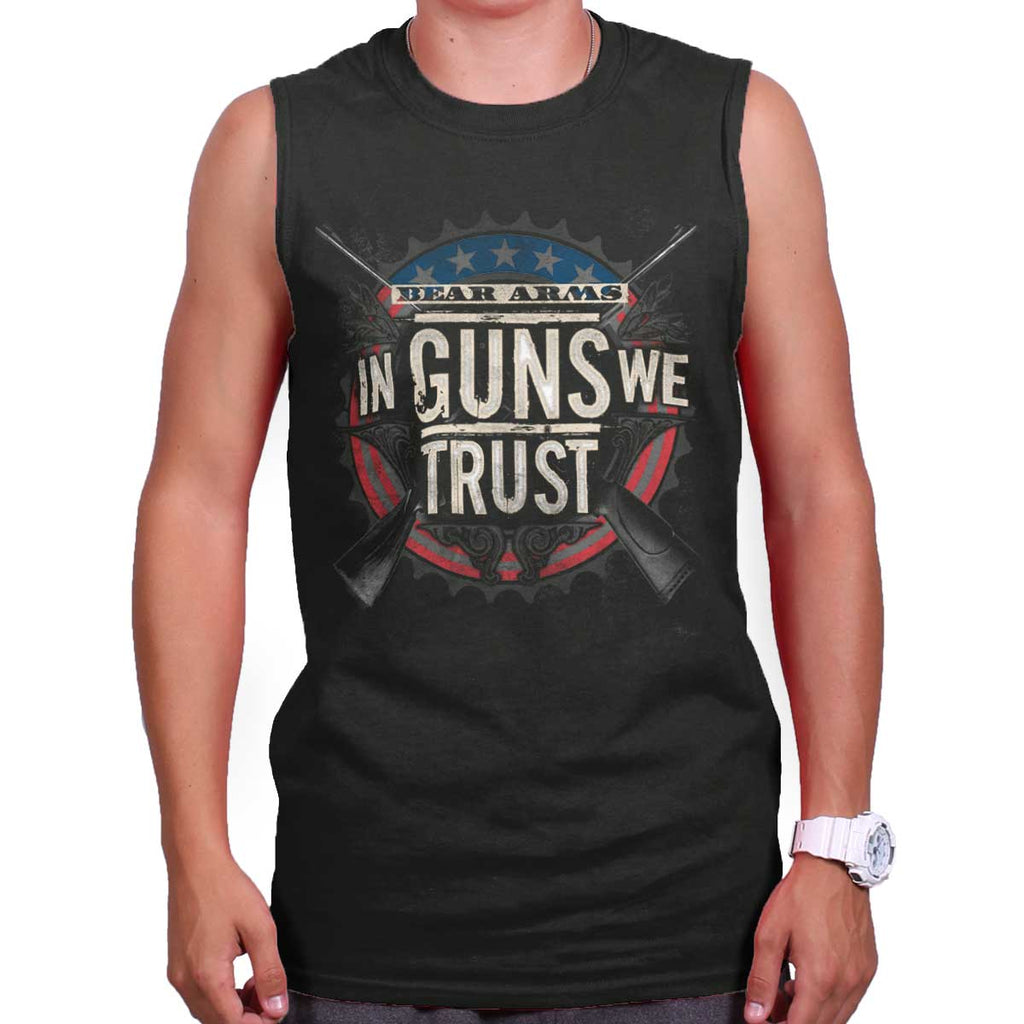 Black|In Guns We Trust Sleeveless T-Shirt|Tactical Tees