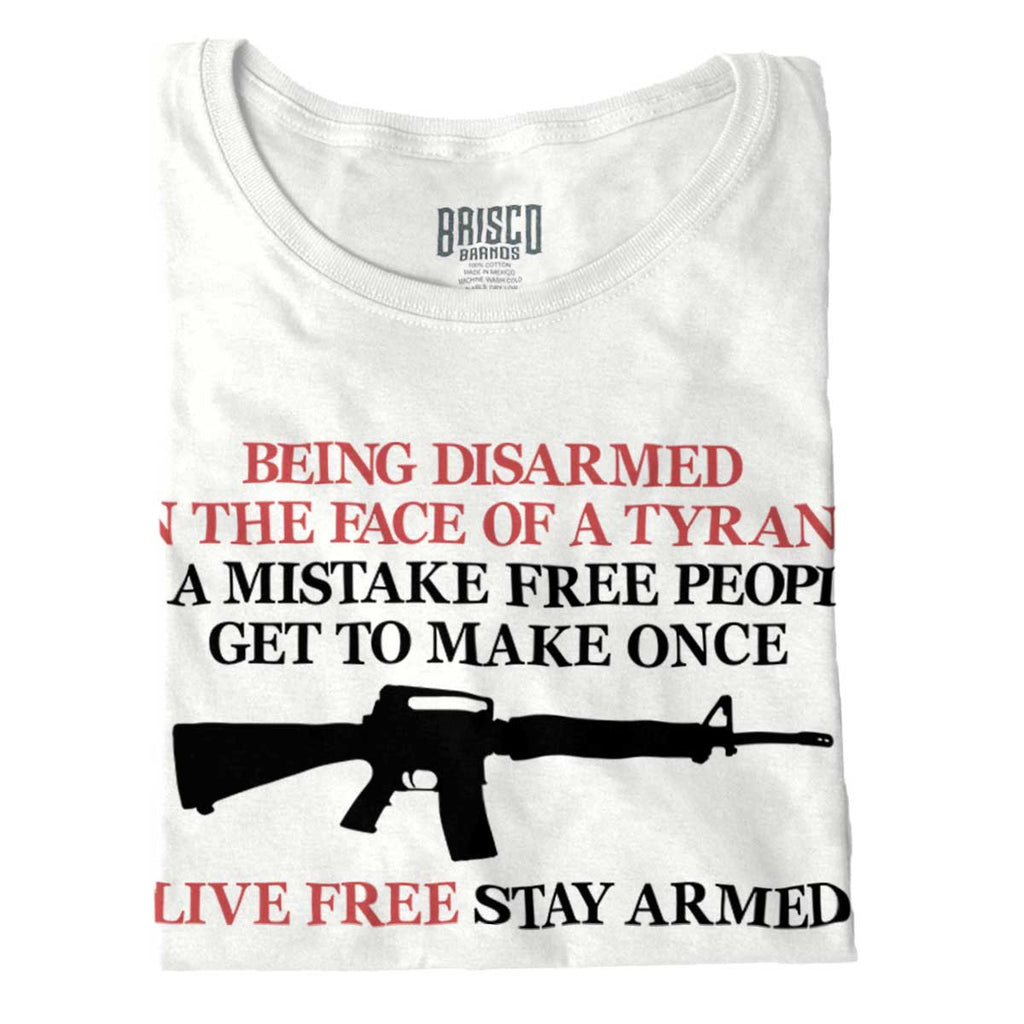 White|Live Free Stay Armed Ladies T-Shirt|Tactical Tees