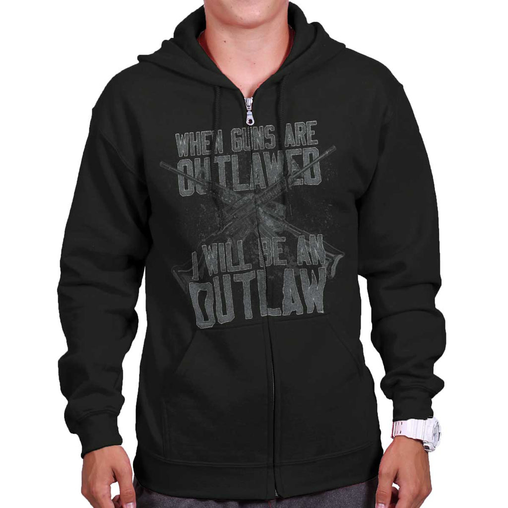 Black|Outlaw Zip Hoodie|Tactical Tees
