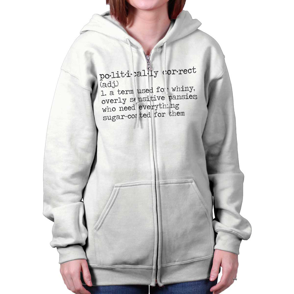 White|Politically Correct Zip Hoodie|Tactical Tees