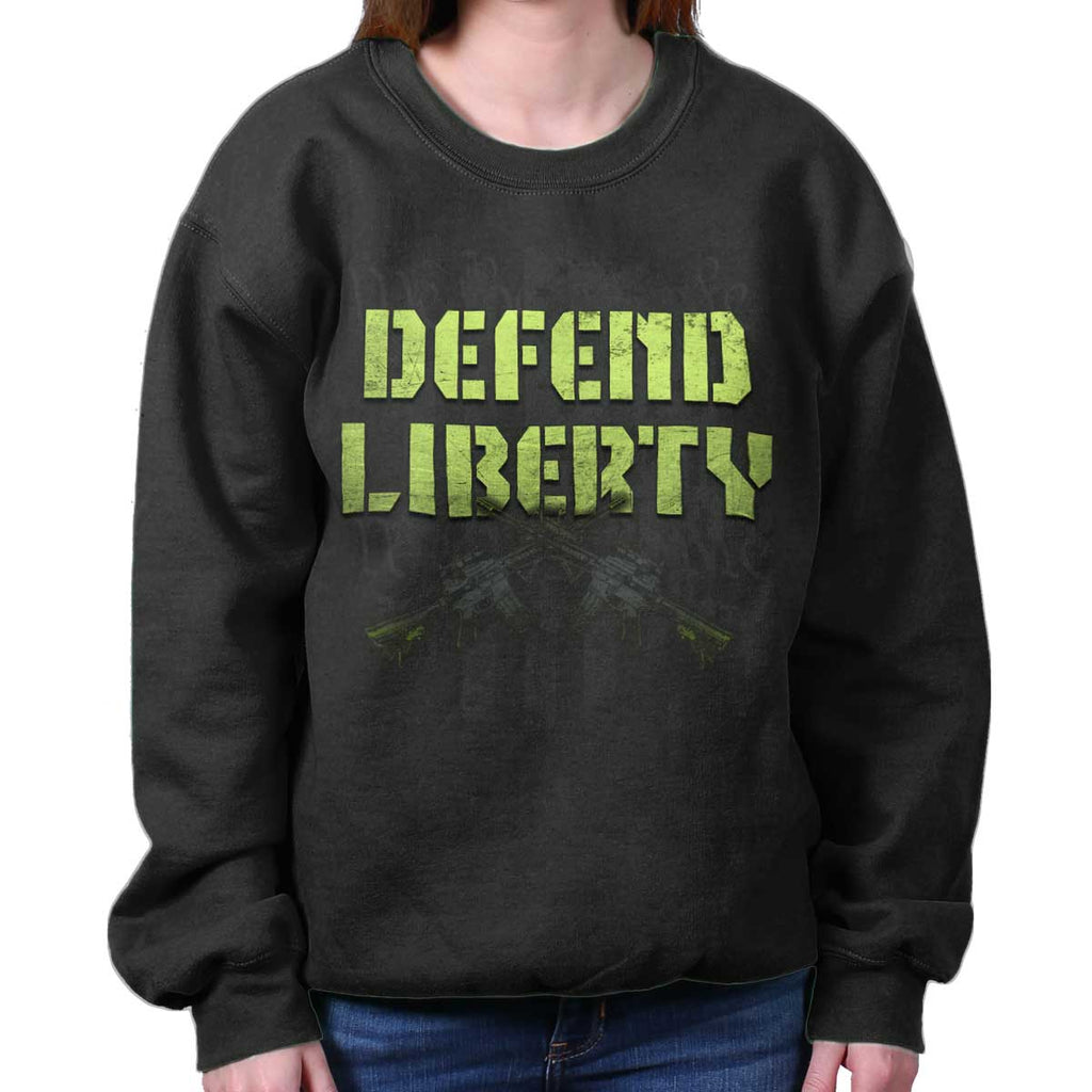 Black|Defend Liberty Crewneck Sweatshirt|Tactical Tees