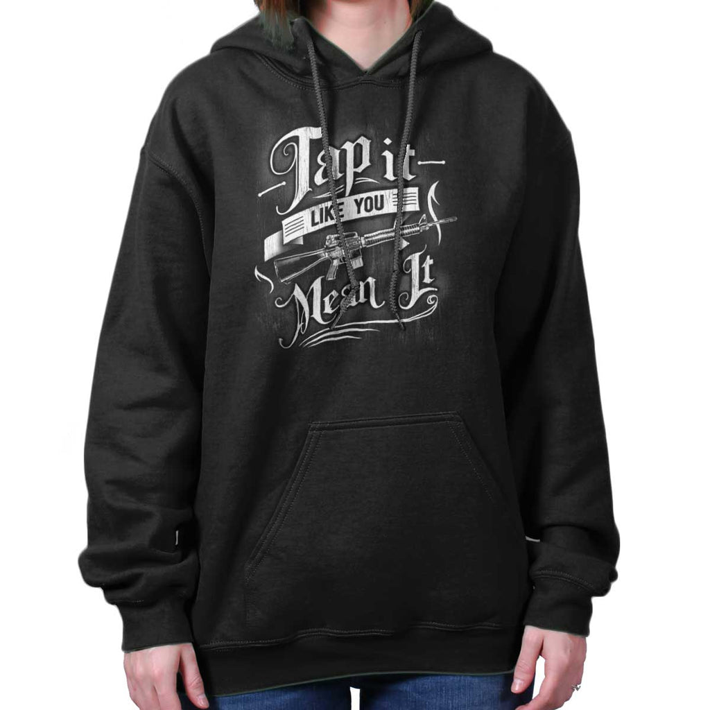 Black|Tap It Like You Mean It Hoodie|Tactical Tees