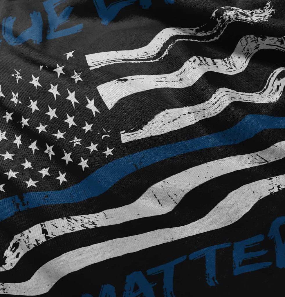 Black|Blue Lives Matter Horizontal Ladies T-Shirt|Tactical Tees