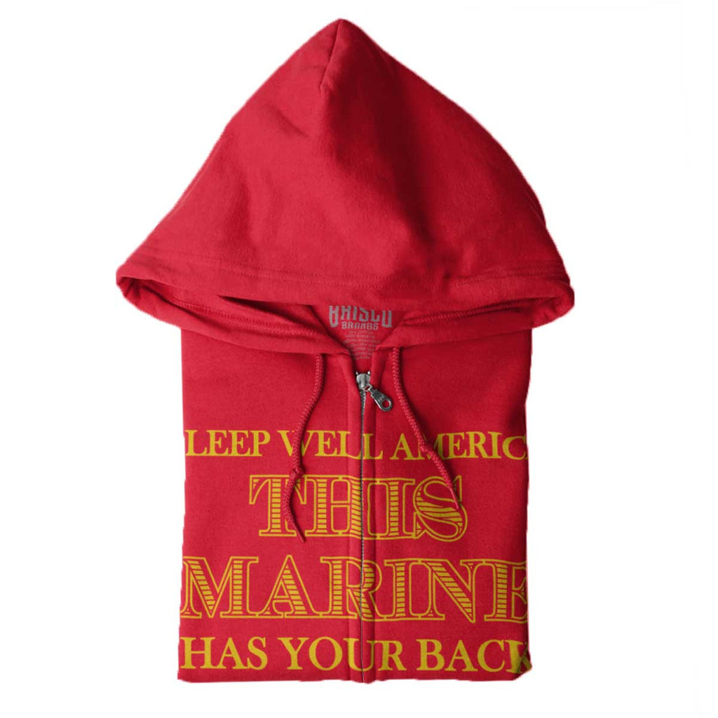 Red|This Marine Zip Hoodie|Tactical Tees