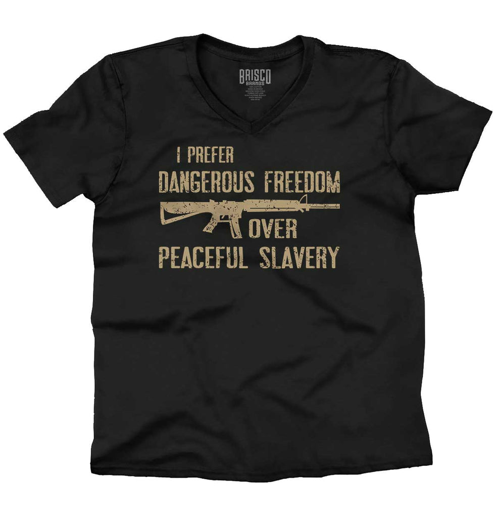Black1|Peaceful Slavery V-Neck T-Shirt|Tactical Tees