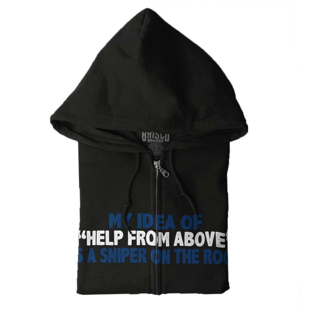 Black|Help From Above Zip Hoodie|Tactical Tees