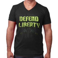 Black|Defend Liberty V-Neck T-Shirt|Tactical Tees