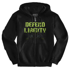 Black1|Defend Liberty Zip Hoodie|Tactical Tees