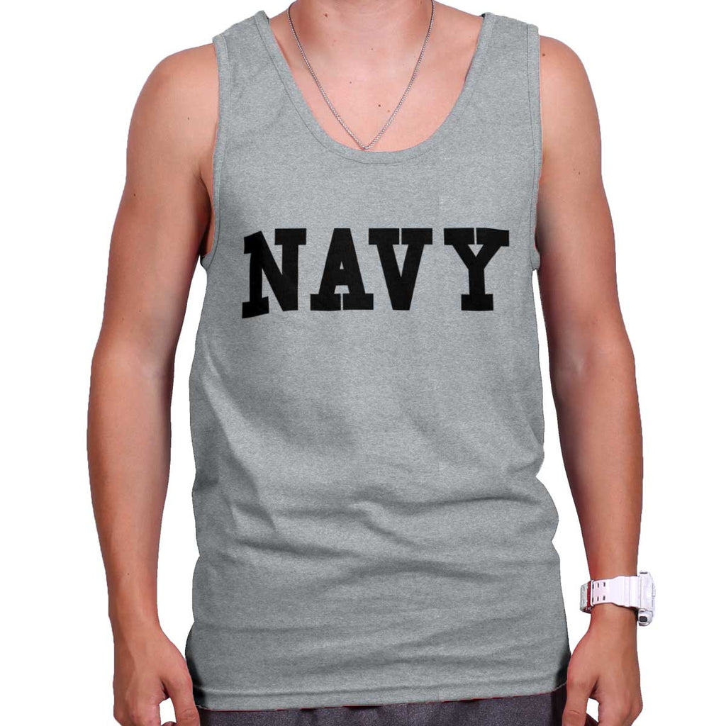 SportGrey|Navy Logo Tank Top|Tactical Tees
