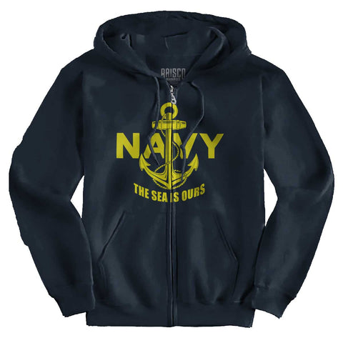 Navy|Sea is Ours Zip Hoodie|Tactical Tees