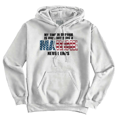 White|Marine Never Ends Hoodie|Tactical Tees