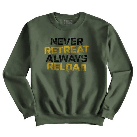 MilitaryGreen|Never retreat Crewneck Sweatshirt|Tactical Tees