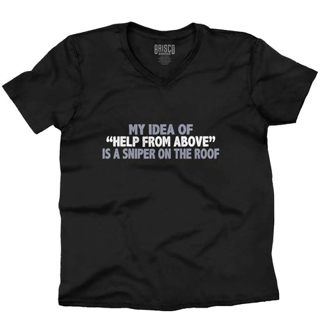 Black|Help From Above V-Neck T-Shirt|Tactical Tees