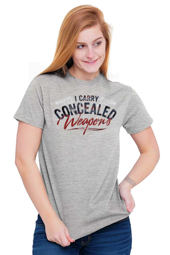 Female_SportGrey1|I Carry Concealed Weapons T-Shirt|Tactical Tees