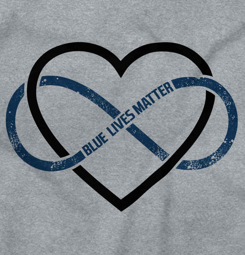 SportGrey2|Blue Lives Matter Heart Infinity Zip Hoodie|Tactical Tees