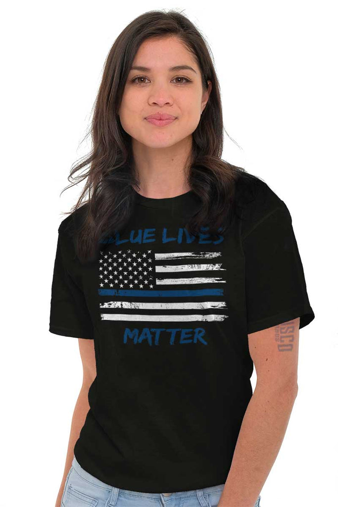 Female_Black2|Blue Lives Matter Horizontal T-Shirt|Tactical Tees