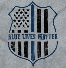 SportGrey2|Blue Lives Matter Flag V-Neck T-Shirt|Tactical Tees
