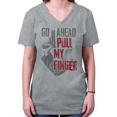 SportGrey|Go Ahead Pull My Finger V-Neck T-Shirt|Tactical Tees