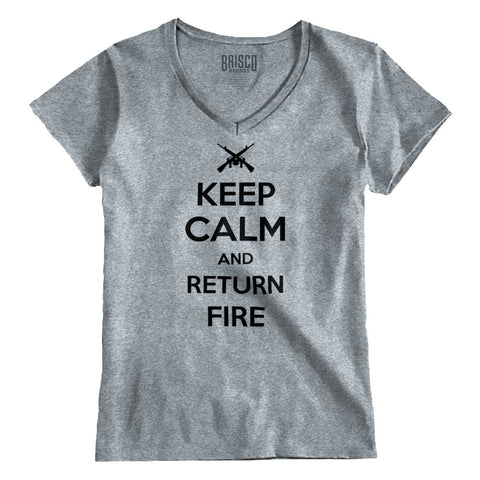 SportGrey|Return Fire Junior Fit V-Neck T-Shirt|Tactical Tees