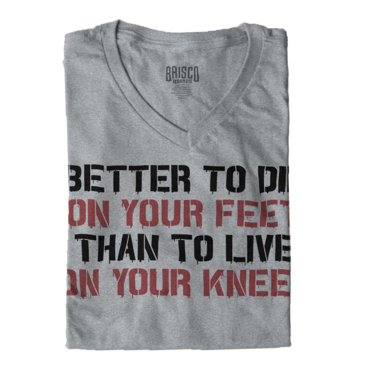 SportGrey|Die on Your Feet V-Neck T-Shirt|Tactical Tees