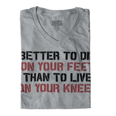 SportGrey|Die on Your Feet V-Neck T-Shirt|Tactical Tees