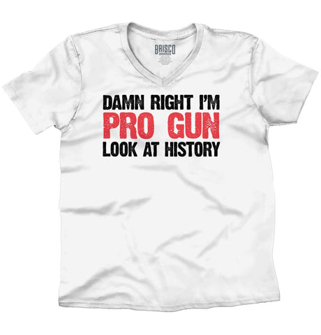 White|Pro Gun V-Neck T-Shirt|Tactical Tees
