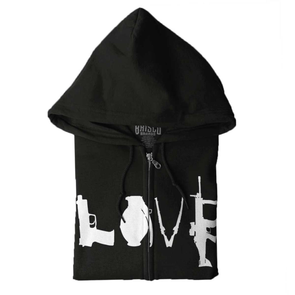 Black|Gun Love Zip Hoodie|Tactical Tees