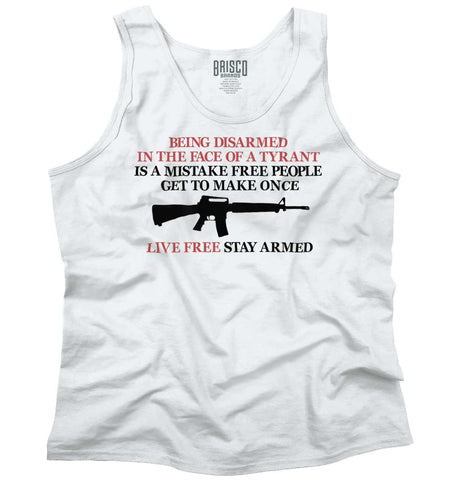 White|Live Free Stay Armed Tank Top|Tactical Tees