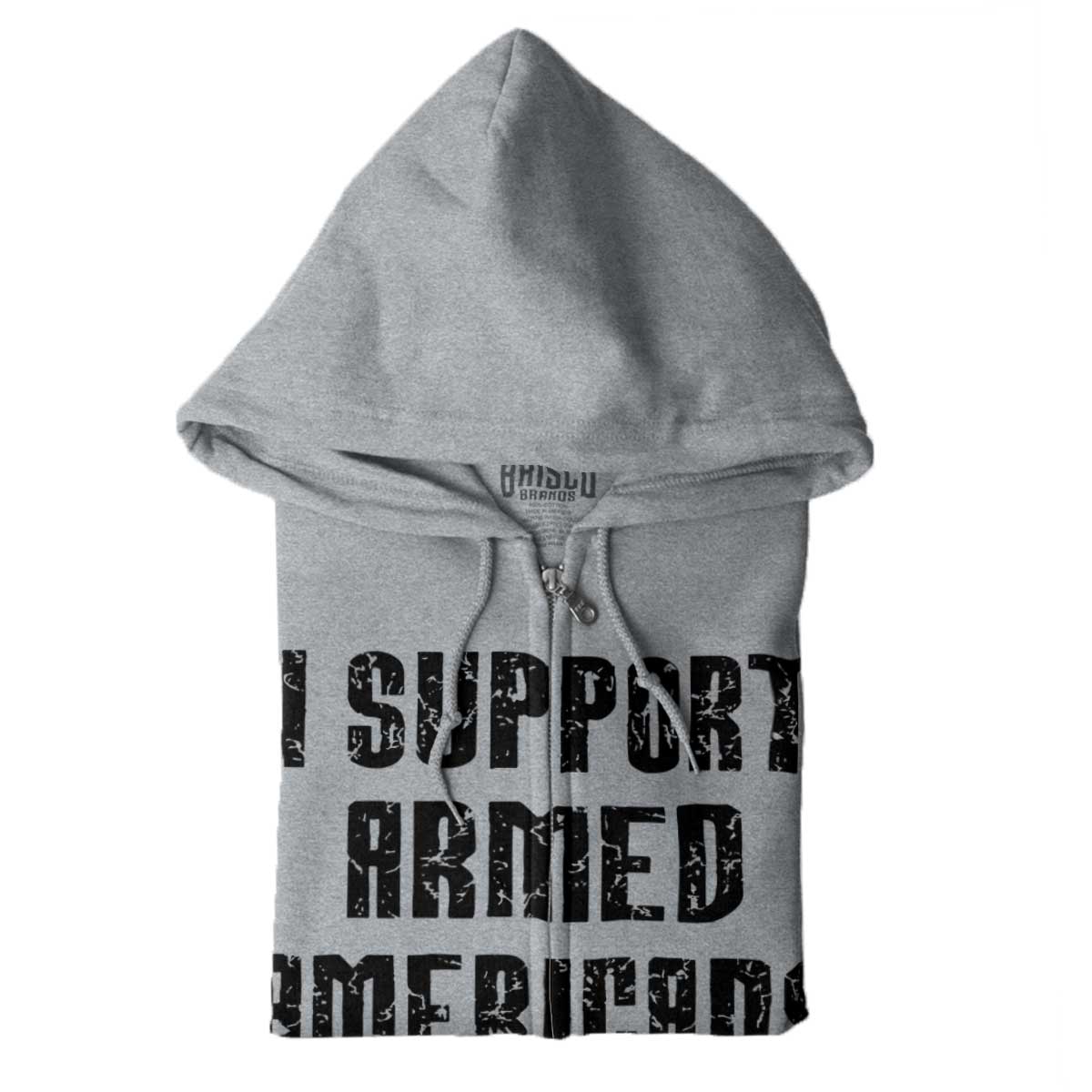 SportGrey|Support Armed Americans Zip Hoodie|Tactical Tees