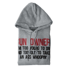 SportGrey|Gun Owner Too Young Hoodie|Tactical Tees
