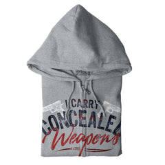 SportGrey|I Carry Concealed Weapons Zip Hoodie|Tactical Tees