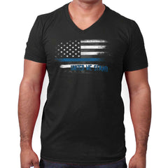 Black|Blue Lives Matter Fade V-Neck T-Shirt|Tactical Tees